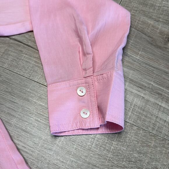 MILLIBON Women’s Pink Button Front Long Sleeve Shirt - Picture 7 of 8